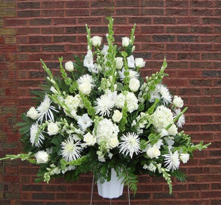 Hanging Basket Funeral Flowers - Elegant Funeral Basket Flowers ...