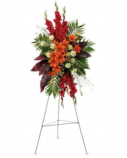 A New Sunrise Red & Orange Funeral Flowers Fort Worth Delivery