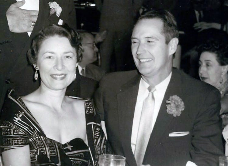 Felix and wife at a dinner event in the 1960s