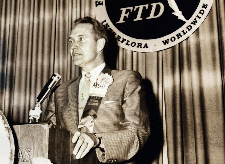 Felix speaks at an FTD event in the 1960s